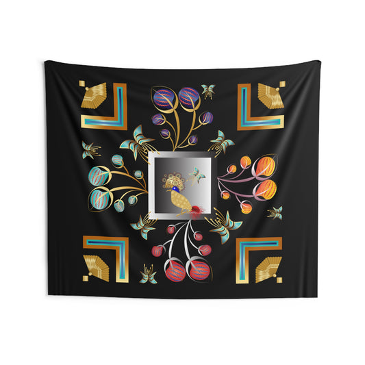 Indoor Wall Tapestries Kuklos No 4406 Abstract Mandala Gold, Silver, Multicolored - Free Shipping