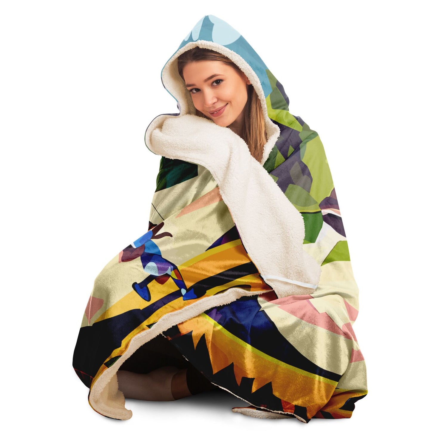 Hooded Blanket - AOP Kukloso Girl with a Kite No 1 Free Shipping