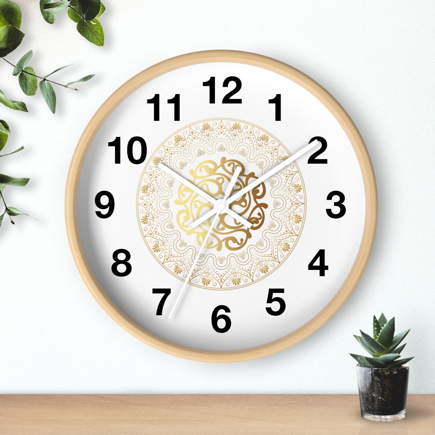 Wall Clock Kukloso Gold Mandala No 119 - Free Shipping