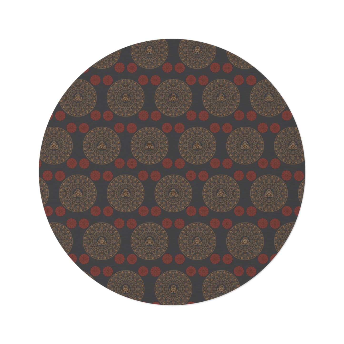 Round Rug Kukloso Mandala No 2 Dark Gray Free Shipping