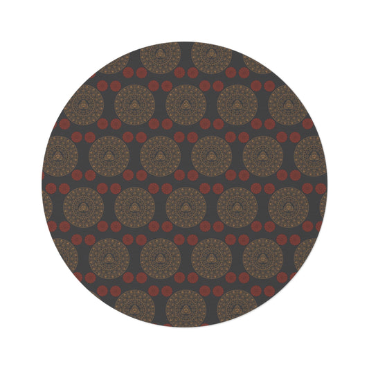 Round Rug Kukloso Mandala No 2 Dark Gray Free Shipping