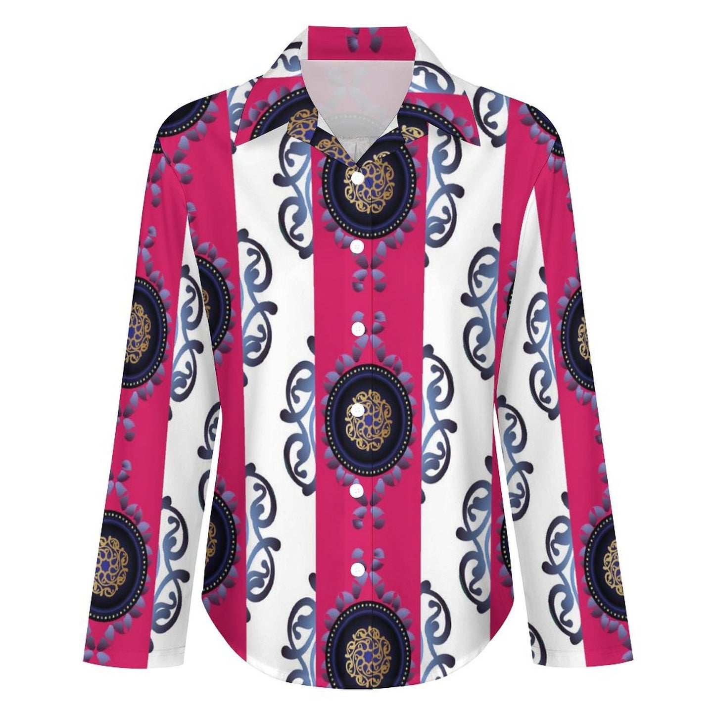 Long Sleeve Shirt Blouse Kukloso Abstract No 619