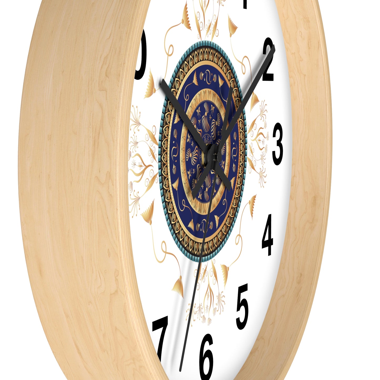 Wall Clock Kukloso Mandala No 151 Gold & Navy - Free Shipping