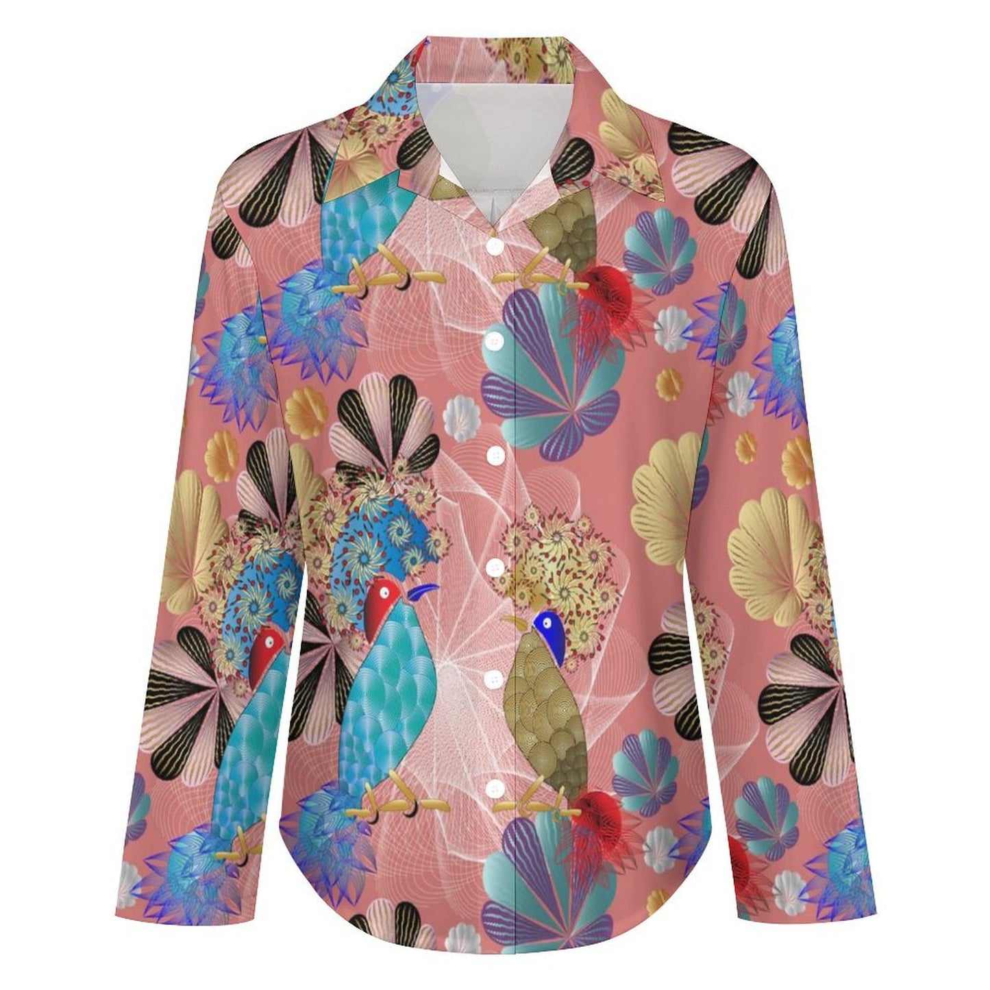 Long Sleeve Shirt Blouse Kukloso Abstract No 409