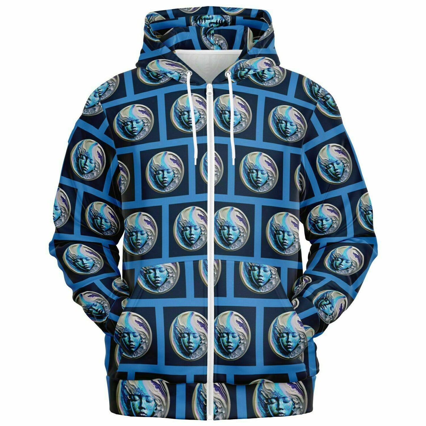 Fashion Zip-Up Hoodie - AOP Kukloso Space Faces No 52 - Free Shipping