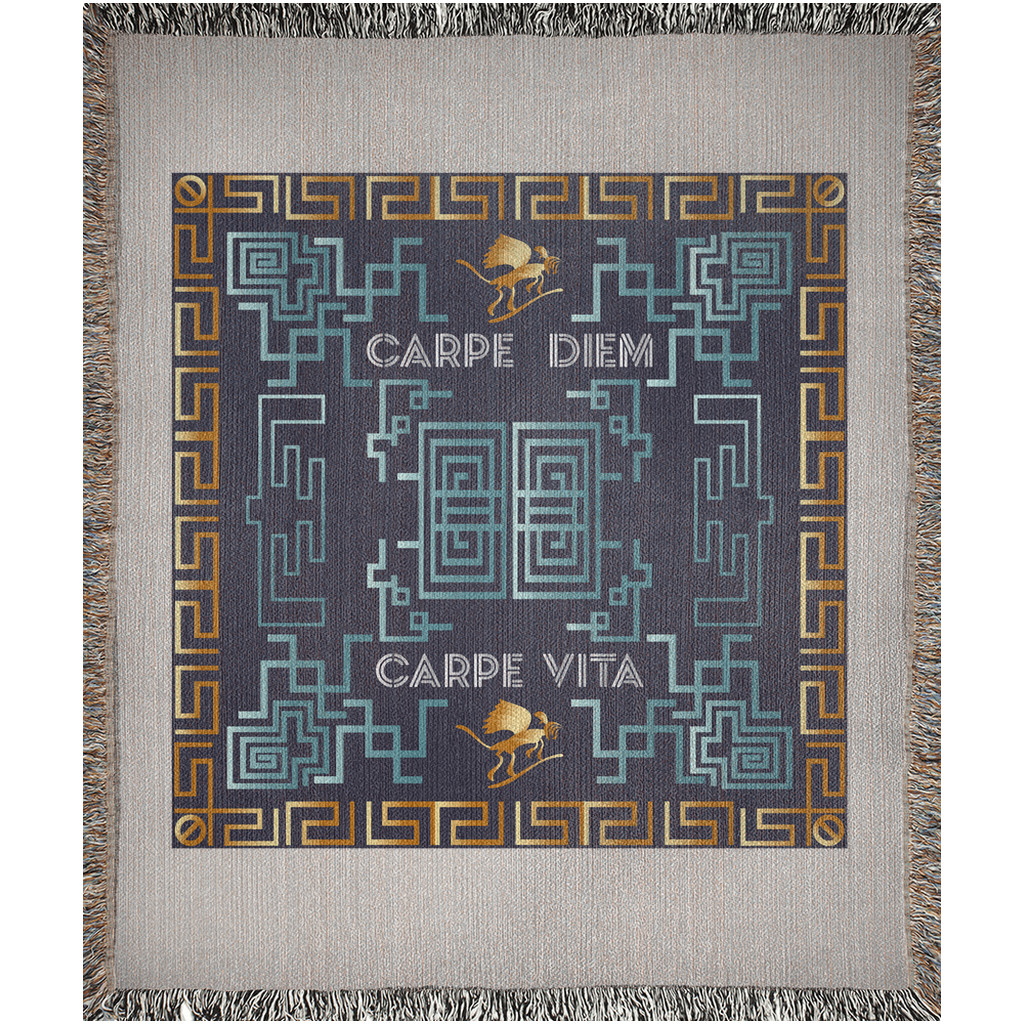 Woven Blankets Kukloso  Mandala Kuklos No 4383 'Carpe Diem' - Free Shipping