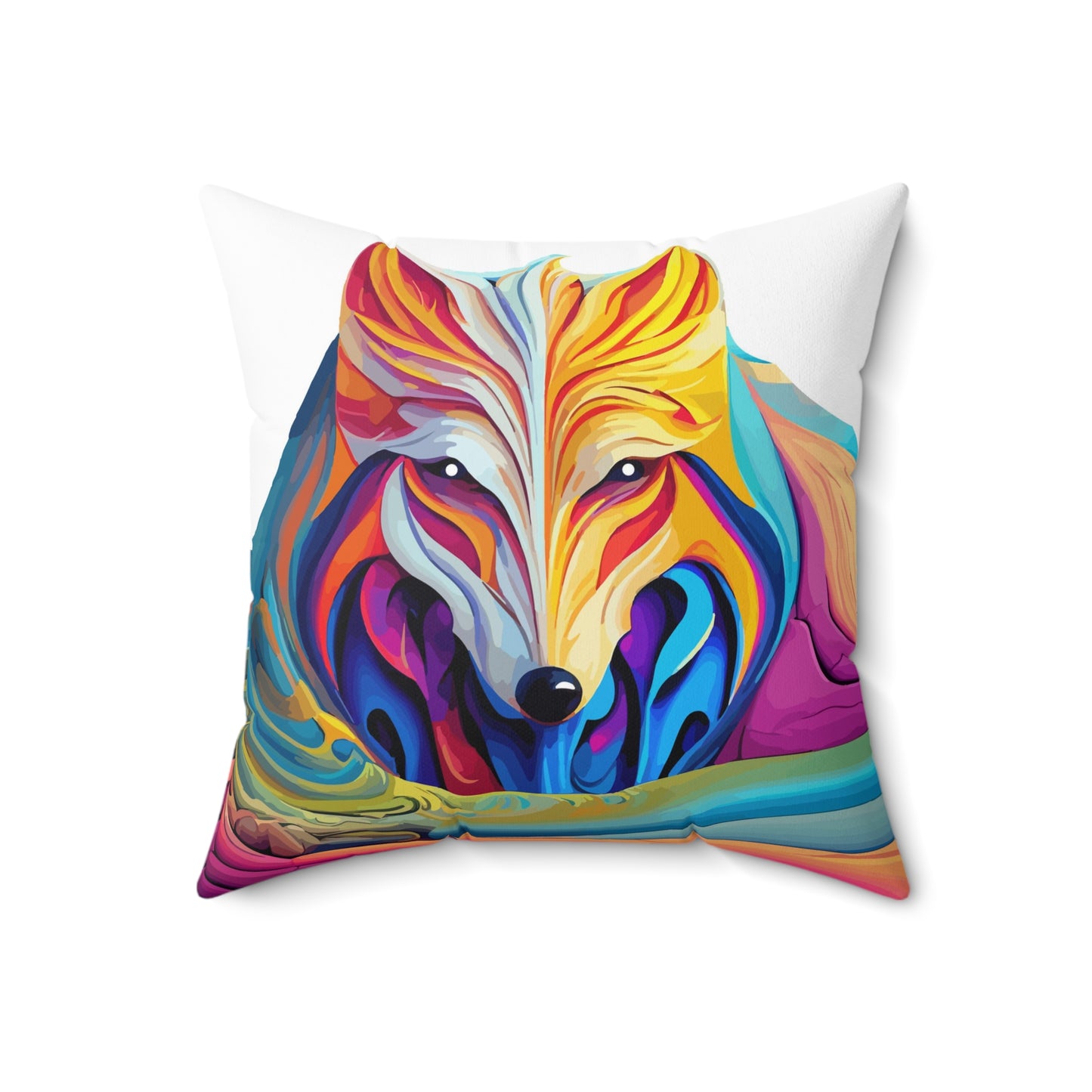 Spun Polyester Square Pillow Kukloso 'The Wolves' - Free Shipping