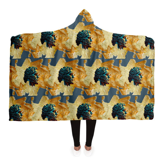 Hooded Blanket - AOP Kukloso Cubist Faces No 47 A - Free Shipping