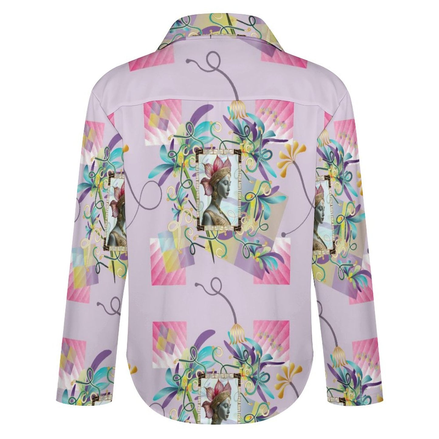 Long Sleeve Shirt Blouse Kukloso Abstract No 249