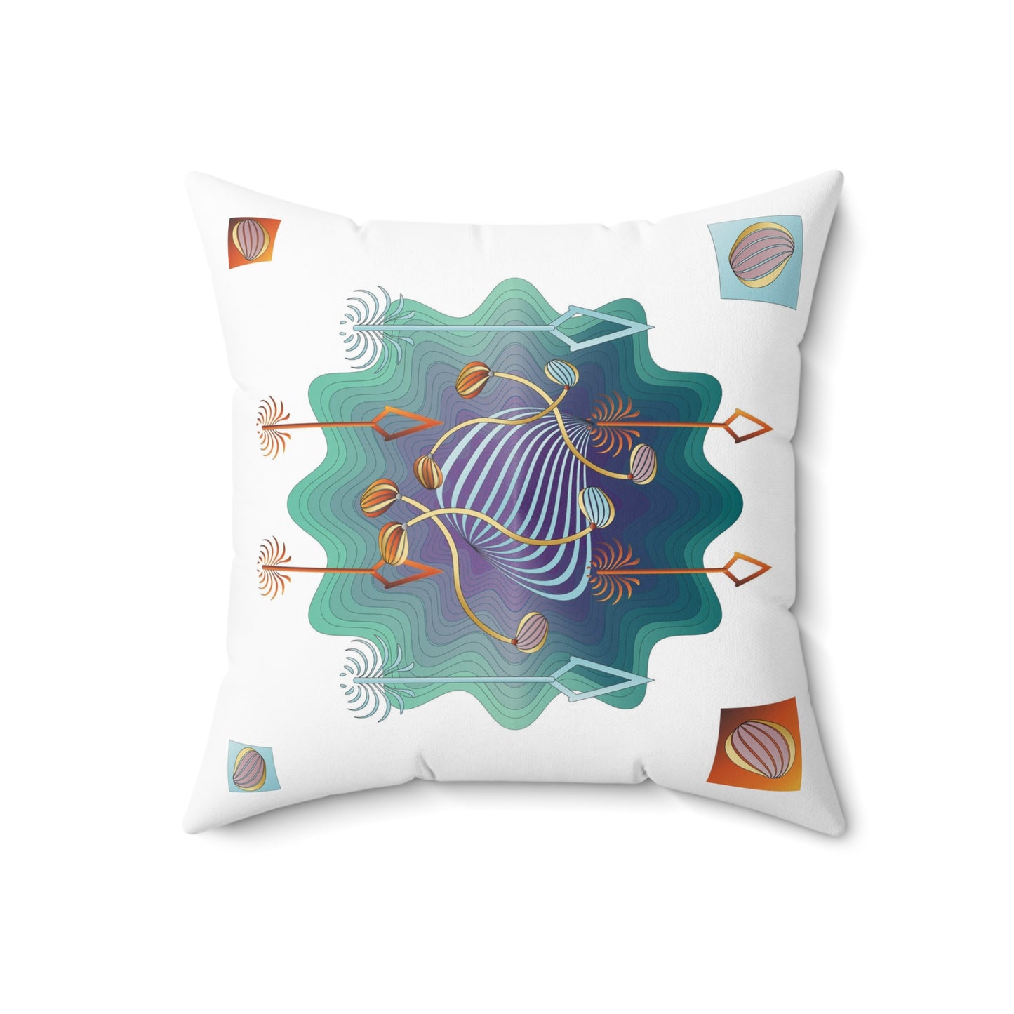 Spun Polyester Square Pillow Kukloso Abstractical No 17 - Free Shipping