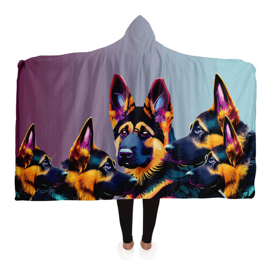 Hooded Blanket - AOP Kukloso German Sheperd Adult No 3 B - Free Shipping