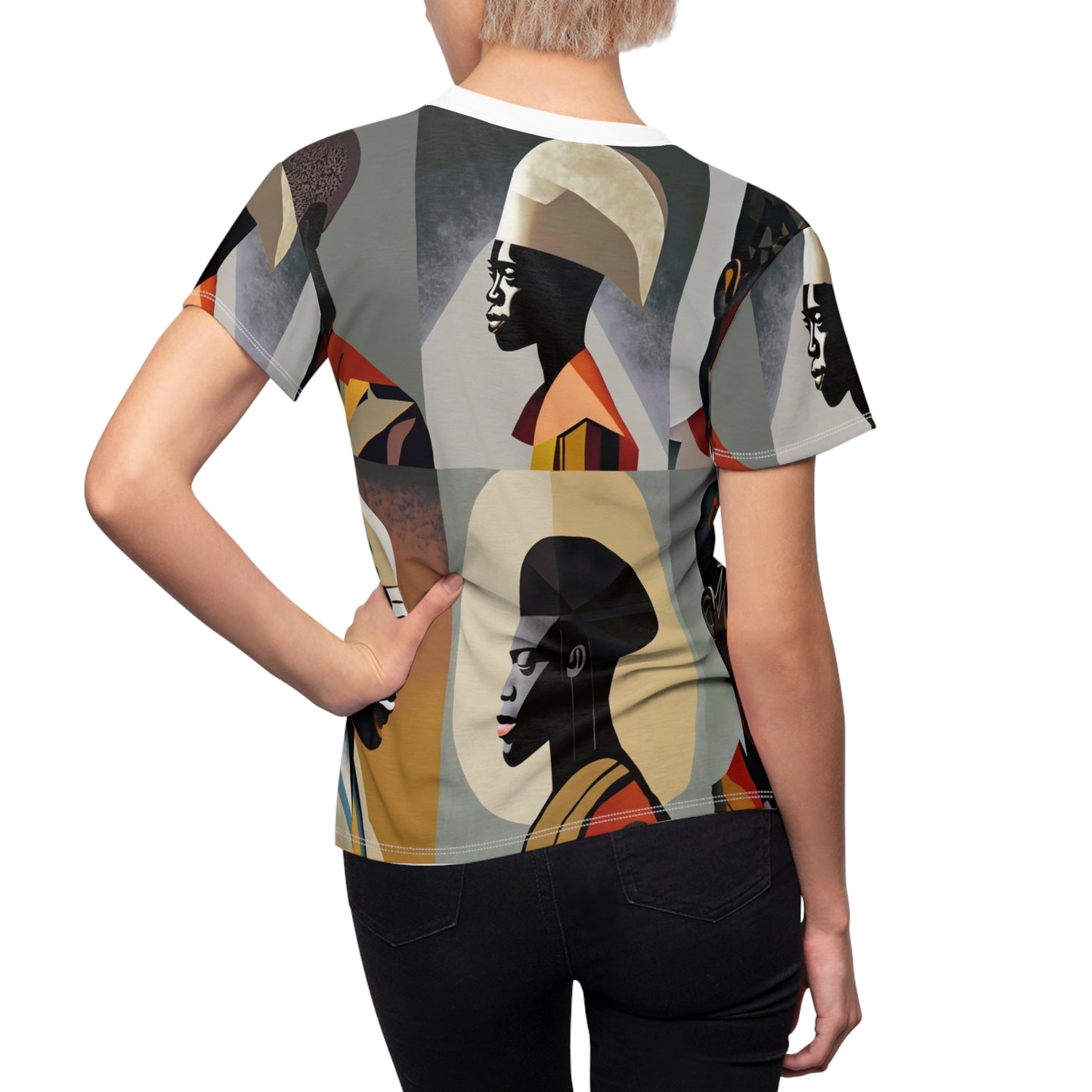 Women's Cut & Sew Tee (AOP) Kukloso Cubist Faces No21 - Free Shipping