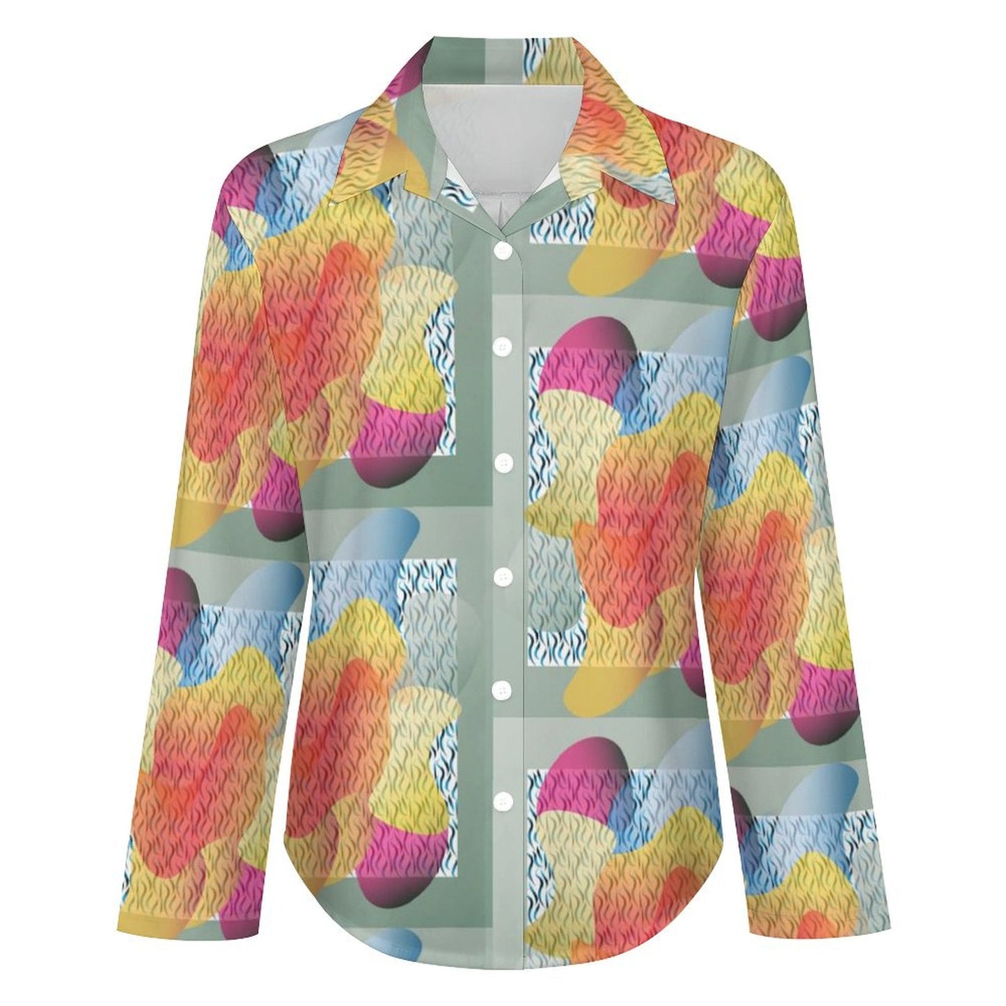 Long Sleeve Shirt Blouse Kukloso Abstract No 1613