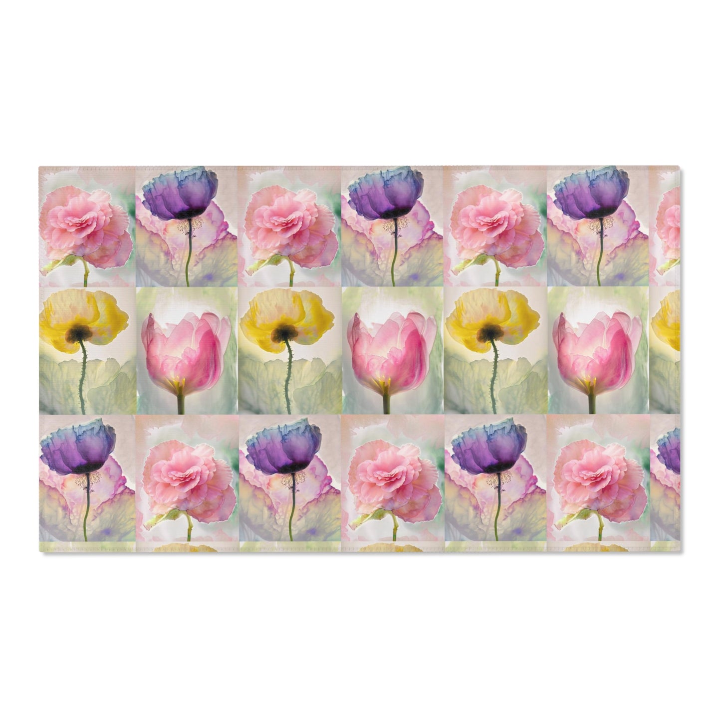 Area Rugs  Kukloso Pastel Watercolor Florals - Free Shipping