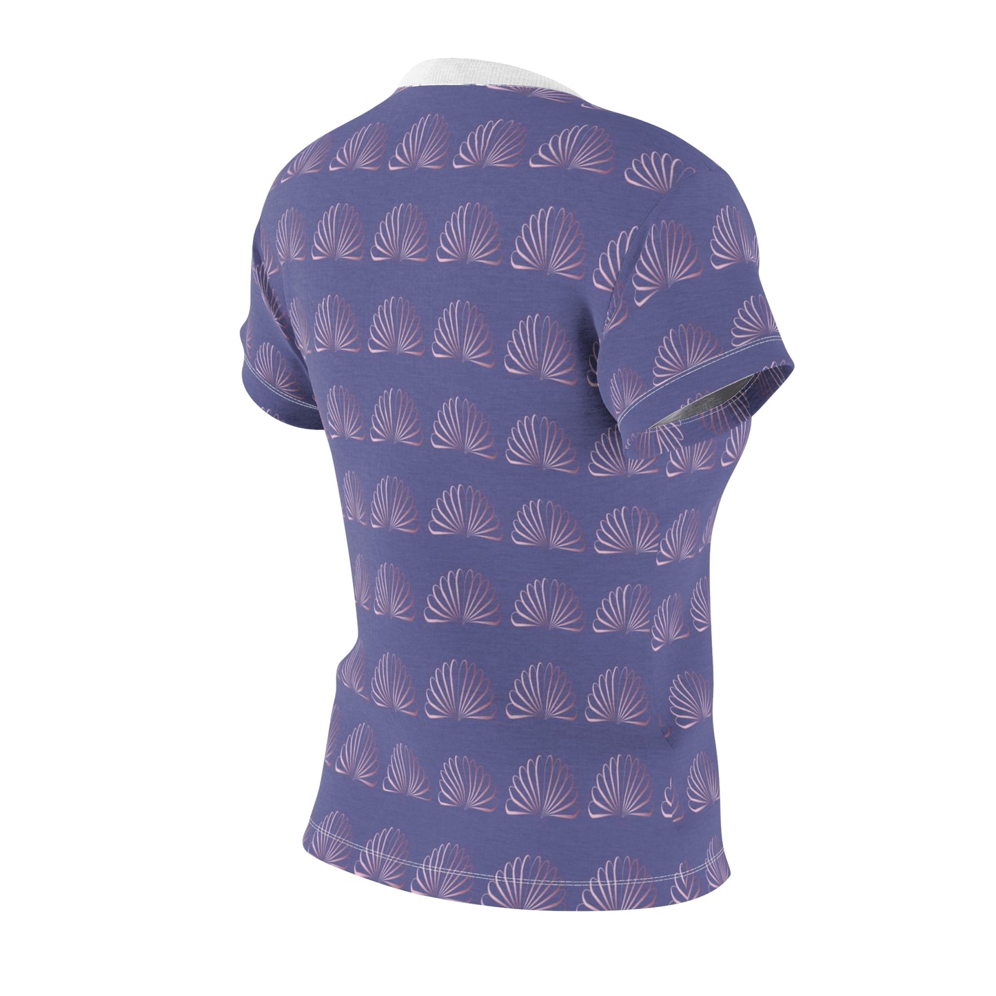 Women's Cut & Sew Tee (AOP) Kukloso Abstractical Shell Design Pink on Lavender - Free Shipping