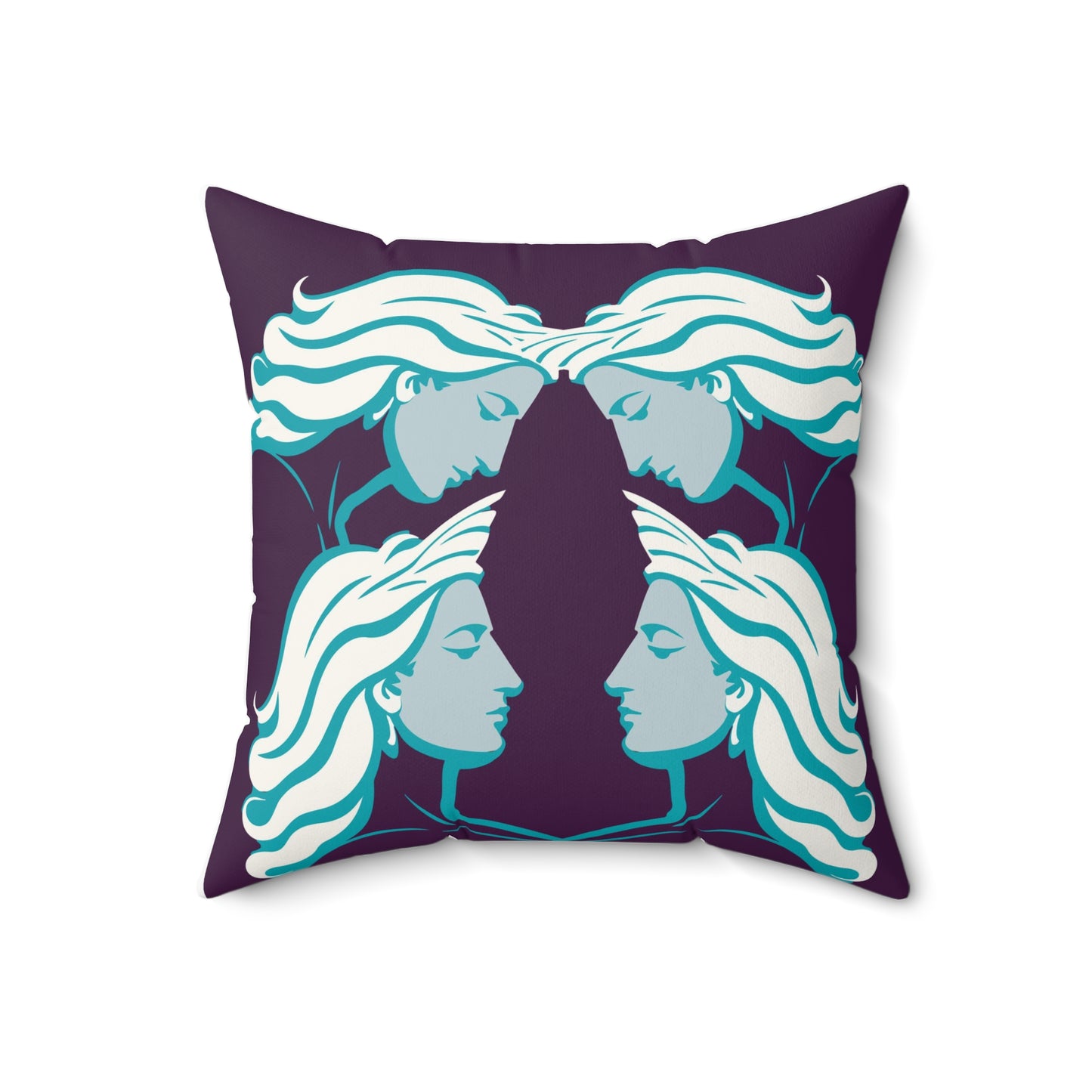 Spun Polyester Square Pillow Kukloso 'The Sirens' - Free Shipping