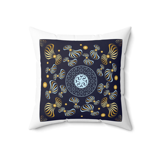 Spun Polyester Square Pillow Kukloso Mandala forms No 98 & No 107 - Free Shipping