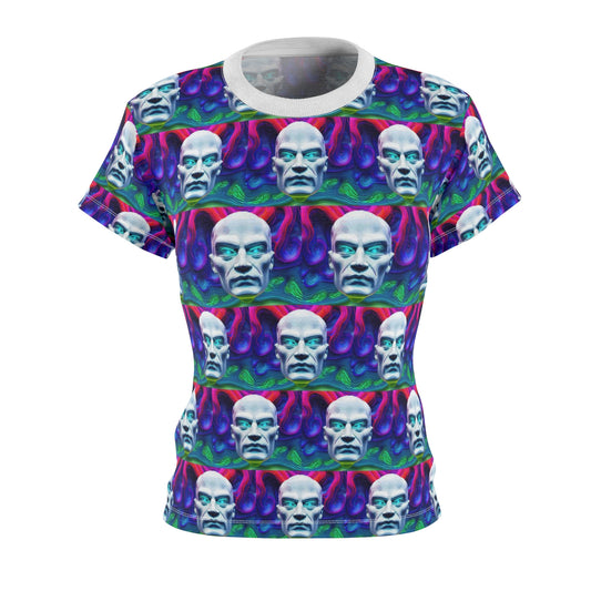 Women's Cut & Sew Tee (AOP) Kuklos Space Face No 7 Small Pattern - Free Shipping