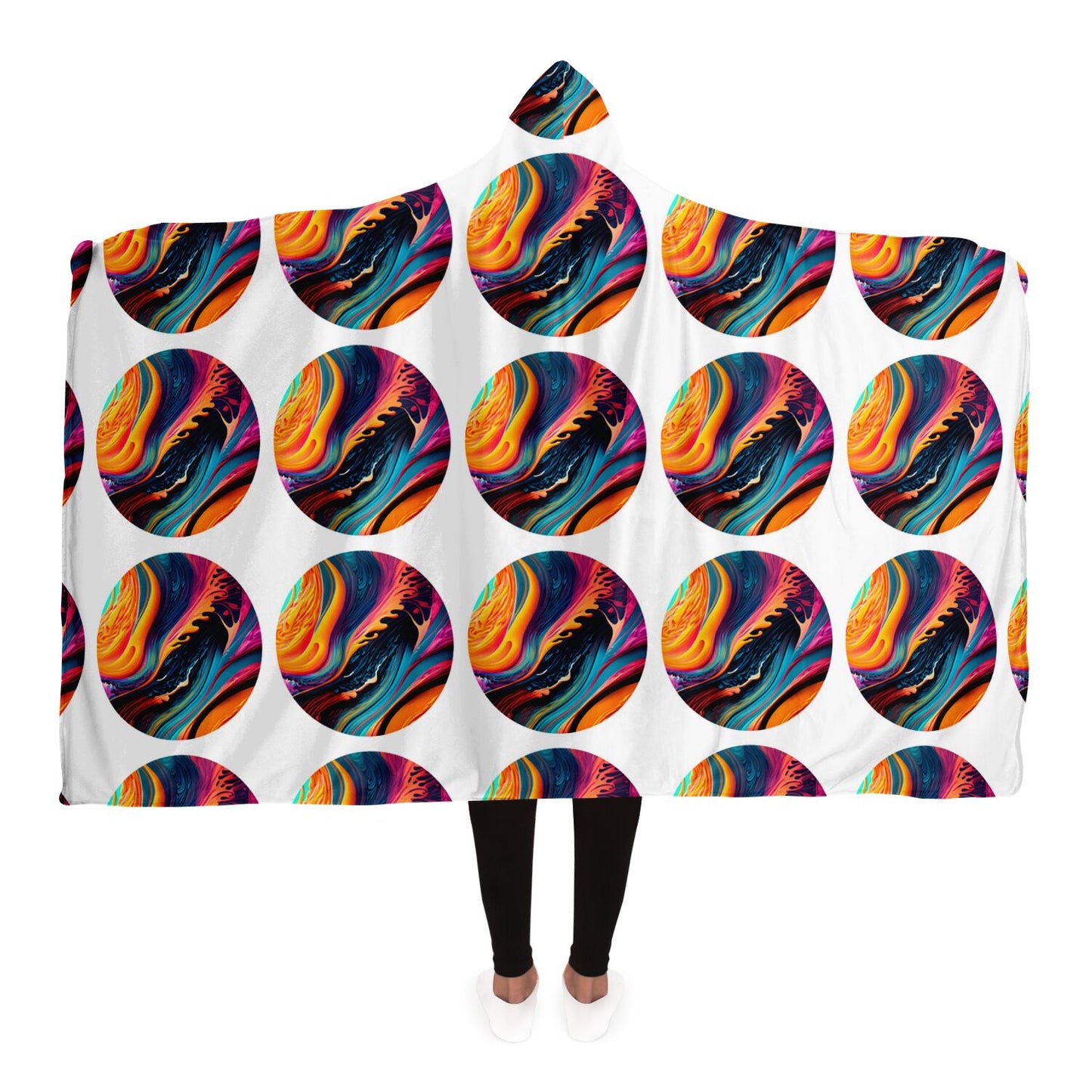 Hooded Blanket - AOP Kukloso Color Swirls No 2 - Free Shipping