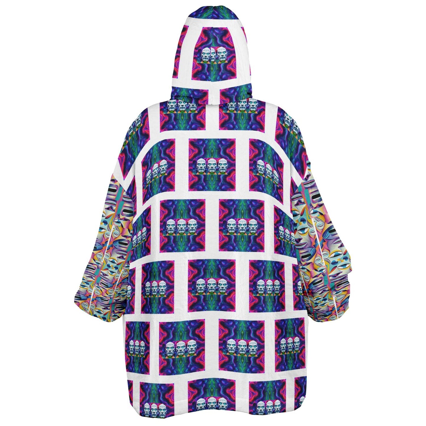 Snug Hoodie Economy - AOP Kukloso Alien Faces No 16 - Free Shipping