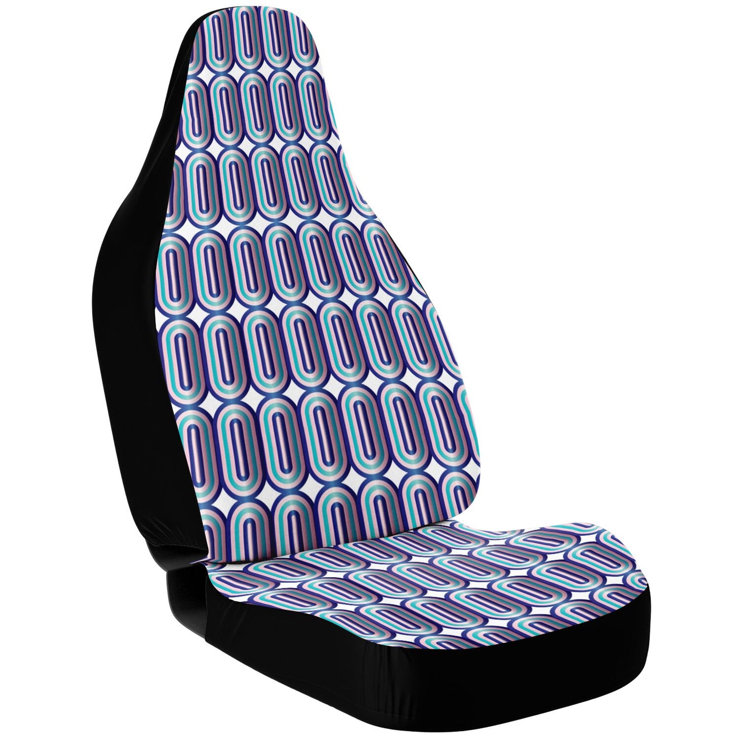 Car Seat Cover - AOP  Kukloso Abstractical No 99 Spheres Navy-Aqua-Pink colors - Free Shipping