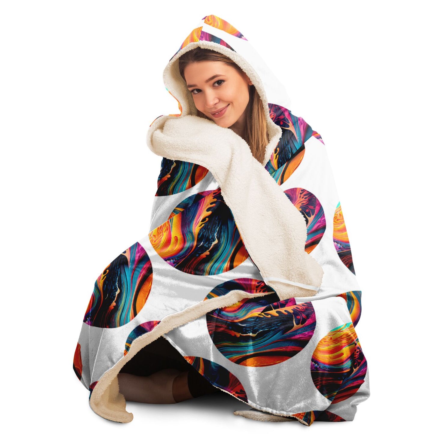 Hooded Blanket - AOP Kukloso Color Swirls No 2 - Free Shipping