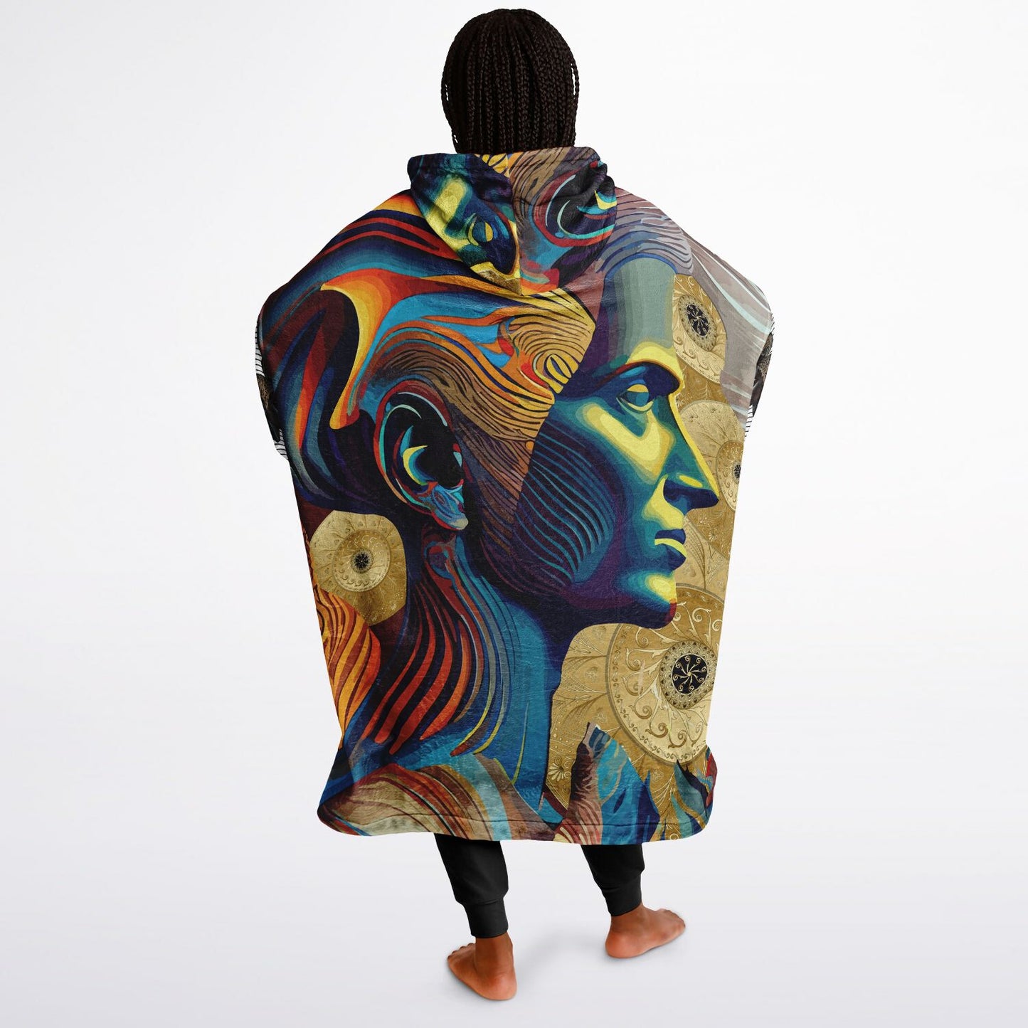 Snug Hoodie Economy - AOP Kukloso Cubist Faces No 18 - Free Shipping