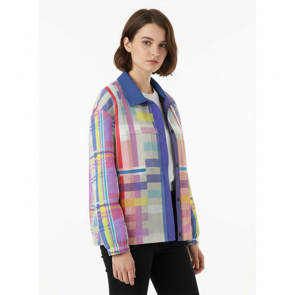 AOP Unisex Casual Lapel Jacket Kukloso Patchwork Collage No 55