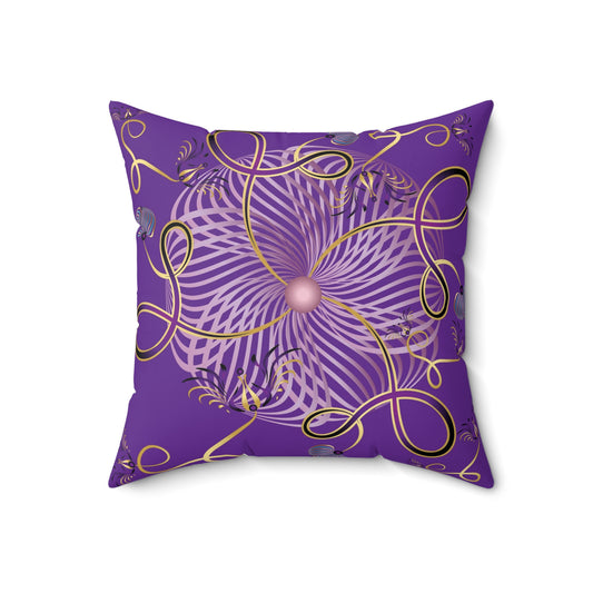 Spun Polyester Square Pillow Kukloso Whimsical No 25 Purple & Violet - Free Shipping