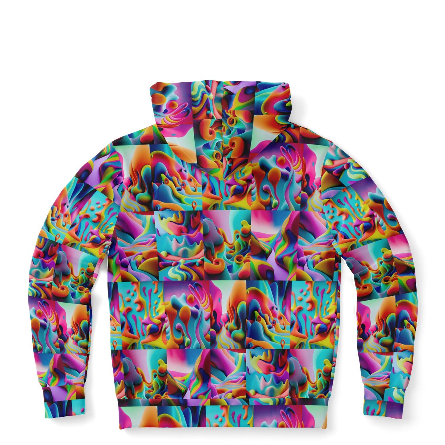 Fashion Zip-Up Hoodie - AOP Kukloso Got Color Multicolored Small Pattern - Free Shipping