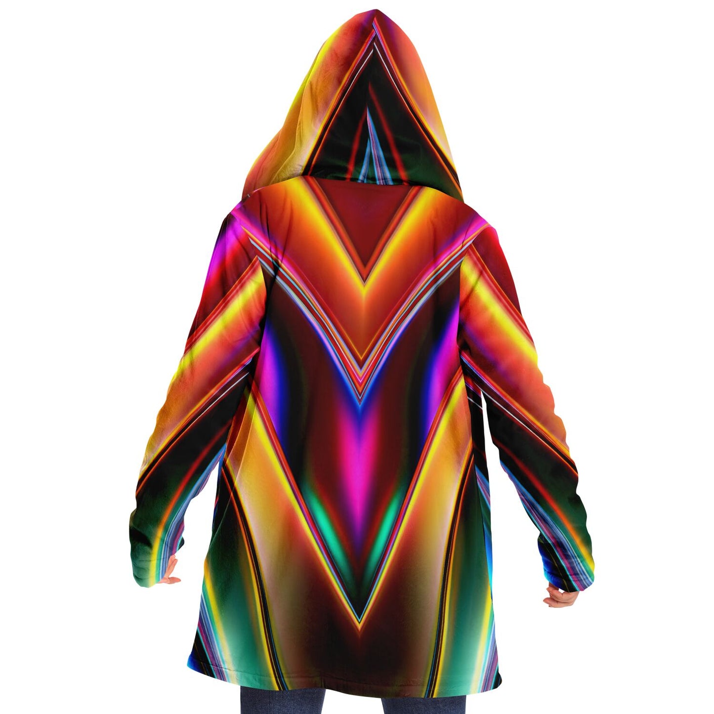 Microfleece Cloak - AOP Kukloso Color Flow series No 2 Rainbow of colors - Free Shipping