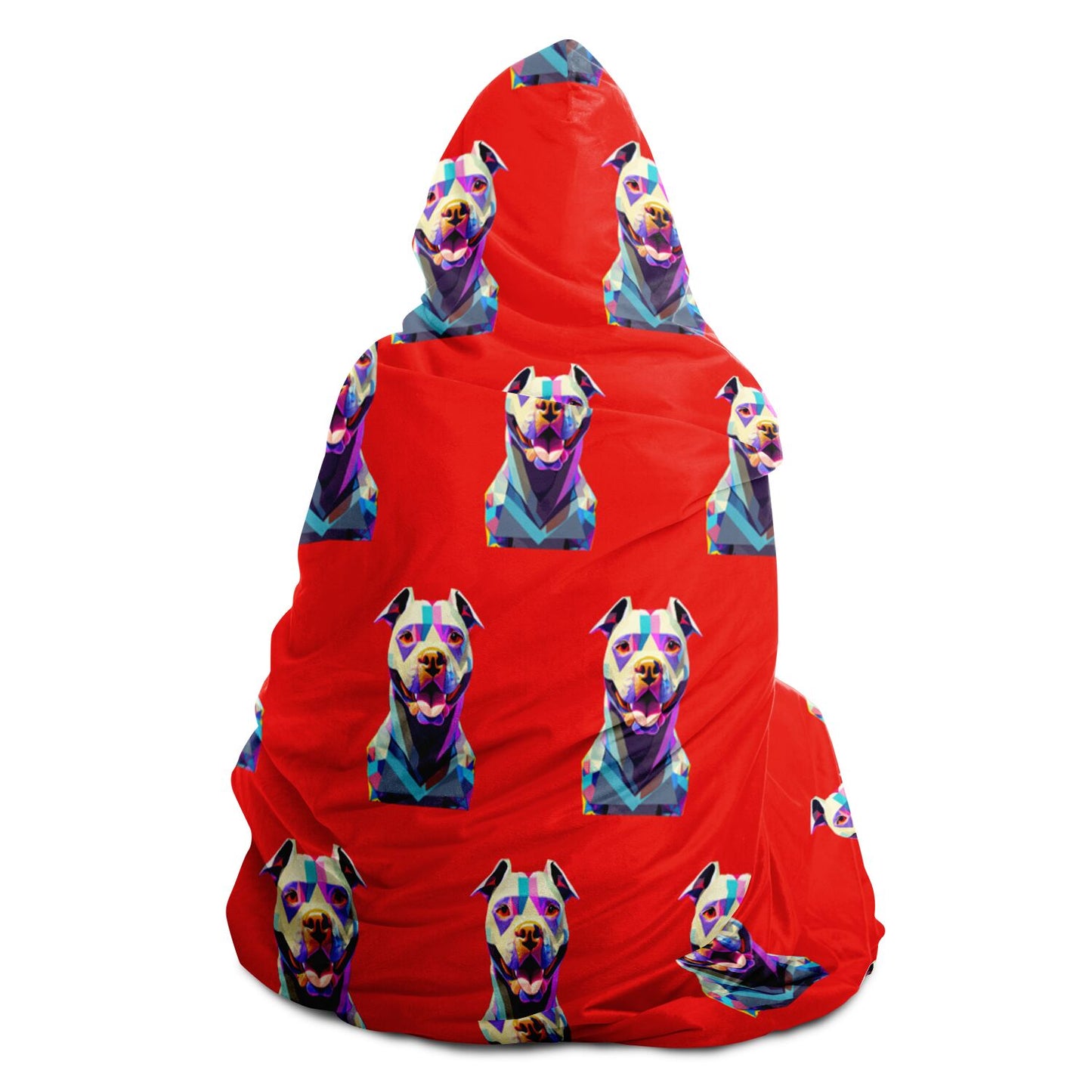 Hooded Blanket - AOP Kukloso Cubist Pit Bull Dog - Free Shipping