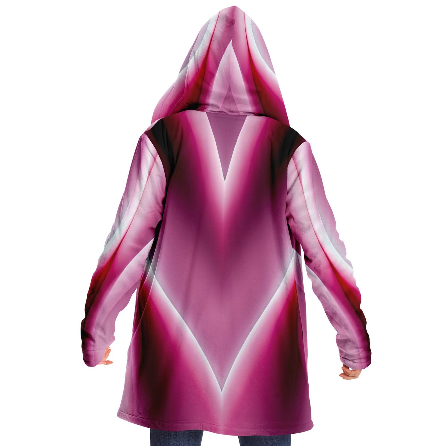 Microfleece Cloak - AOP Kukloso Color Flow series No 4 Rose-Pink _ Free Shipping