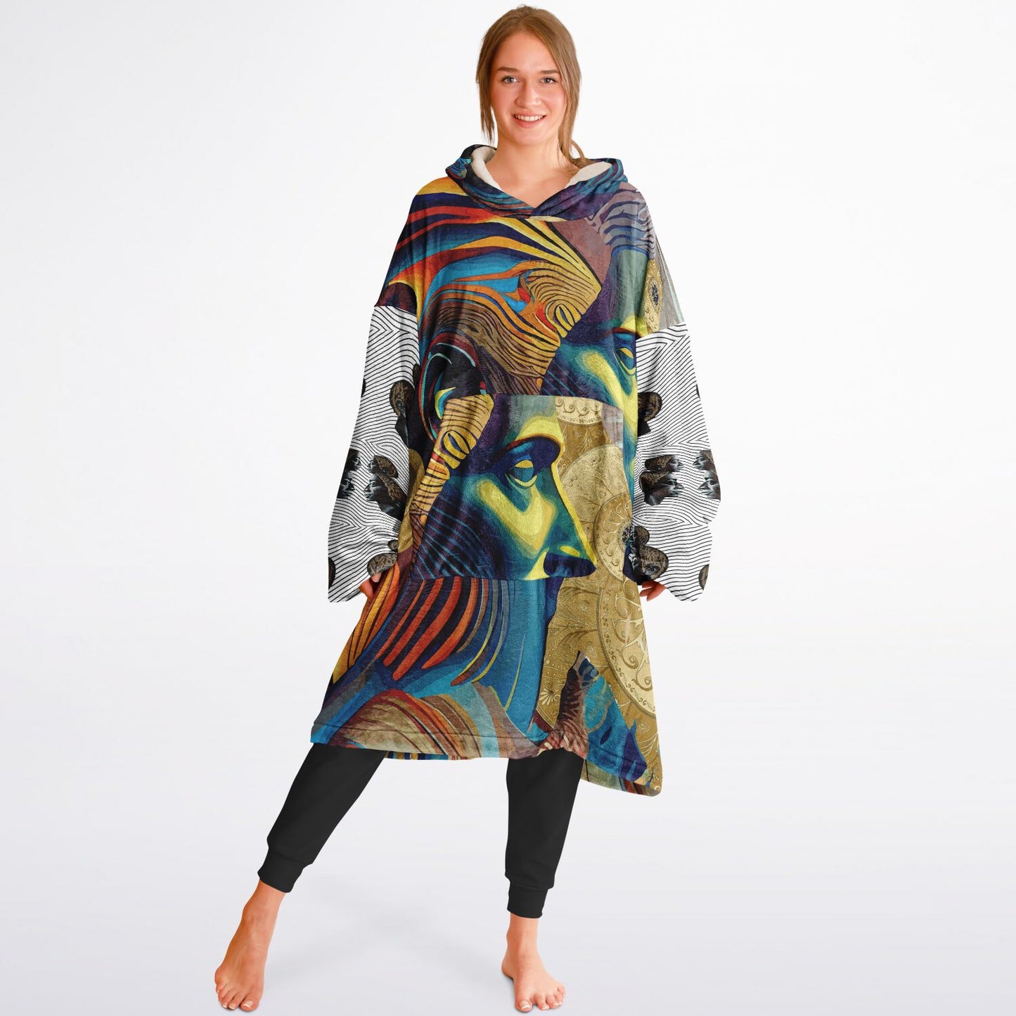 Snug Hoodie Economy - AOP Kukloso Cubist Faces No 18 - Free Shipping