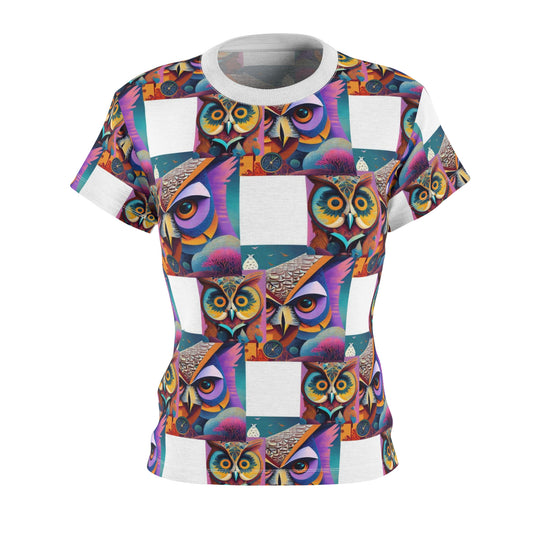 Women's Cut & Sew Tee (AOP) Kukloso Cubist Mr. Owl - Free Shipping