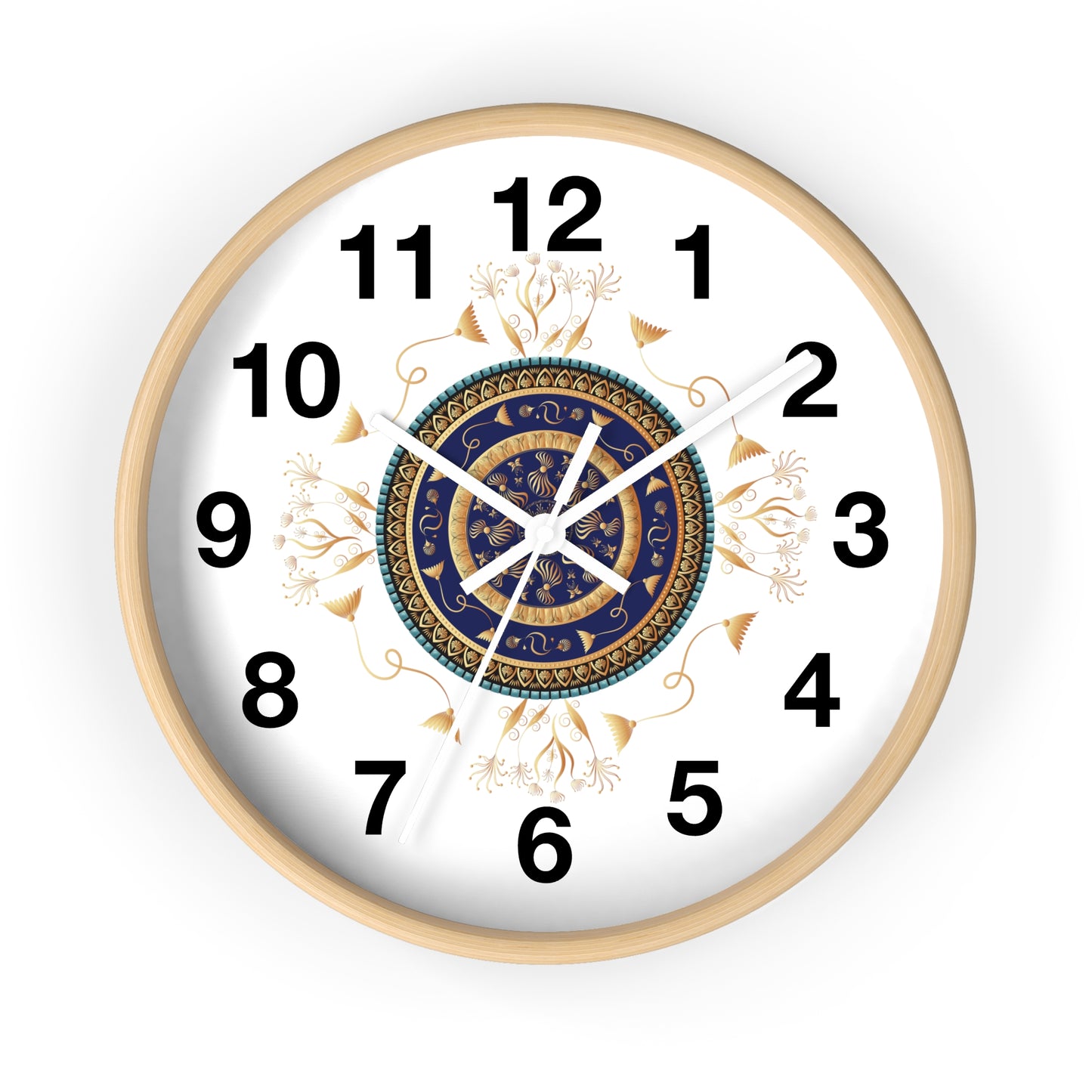 Wall Clock Kukloso Mandala No 151 Gold & Navy - Free Shipping