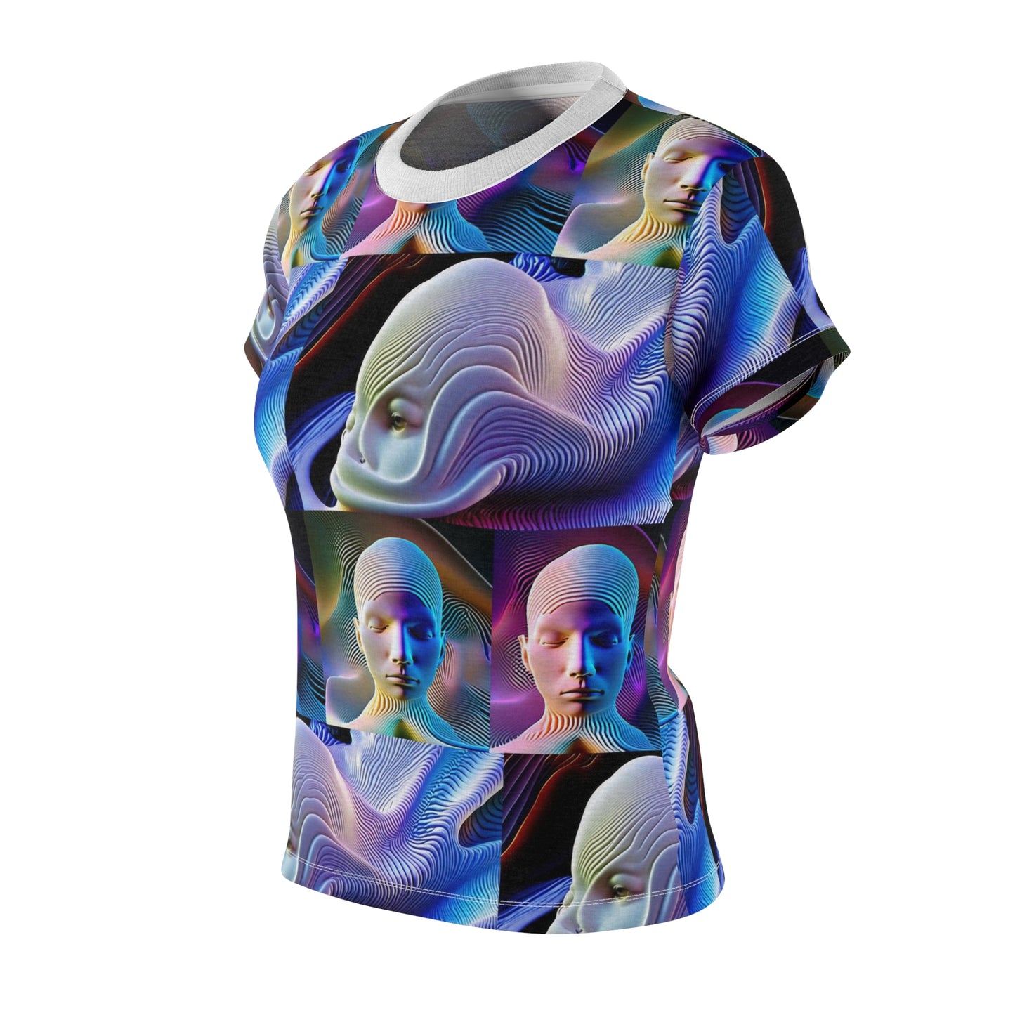 Women's Cut & Sew Tee (AOP) Kukloso Space Face No 3 - Free shipping