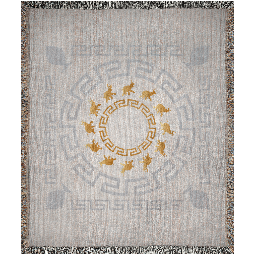 Woven Blankets Kukloso  Mandala Kuklos No 4382 Greek Border - Free Shipping