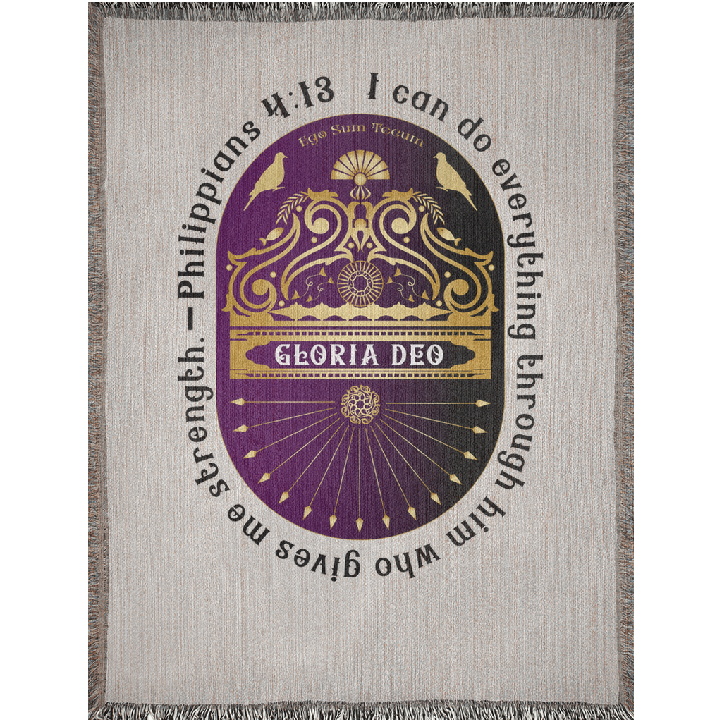 Woven Blankets Kukloso Gloria Deo Philippians 4:13 -Free Shipping