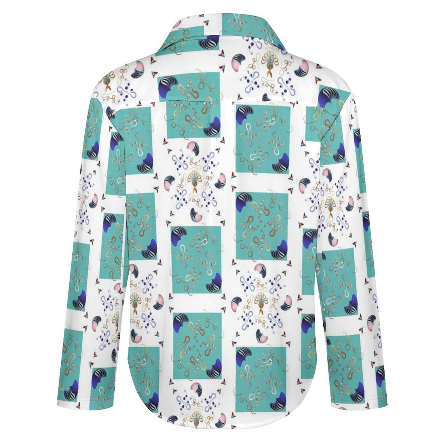 Long Sleeve Shirt Blouse Kukloso  Abstract No 1839