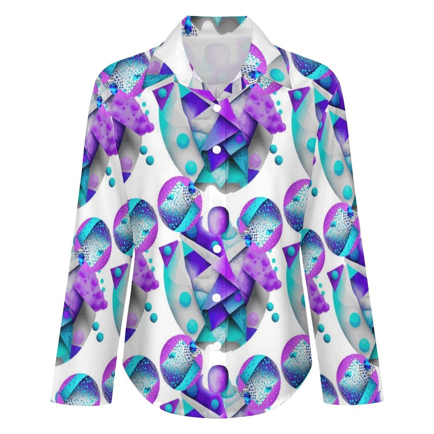 Long Sleeve Shirt Blouse Kukloso Abstract No 301