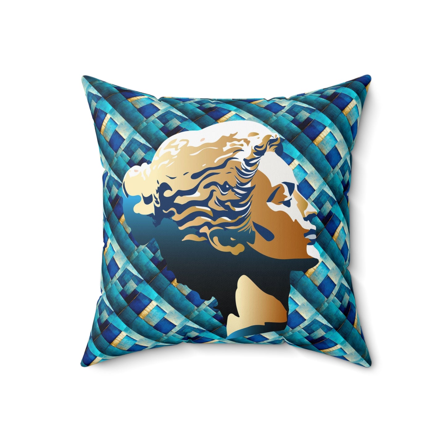 Spun Polyester Square Pillow Kukloso Greek Woman No 4 - Free Shipping