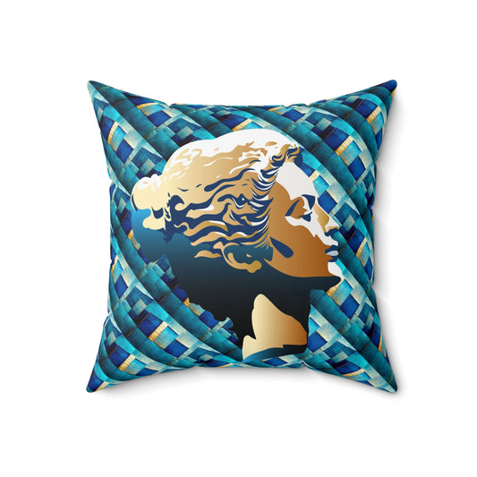 Spun Polyester Square Pillow Kukloso Greek Woman No 4 - Free Shipping