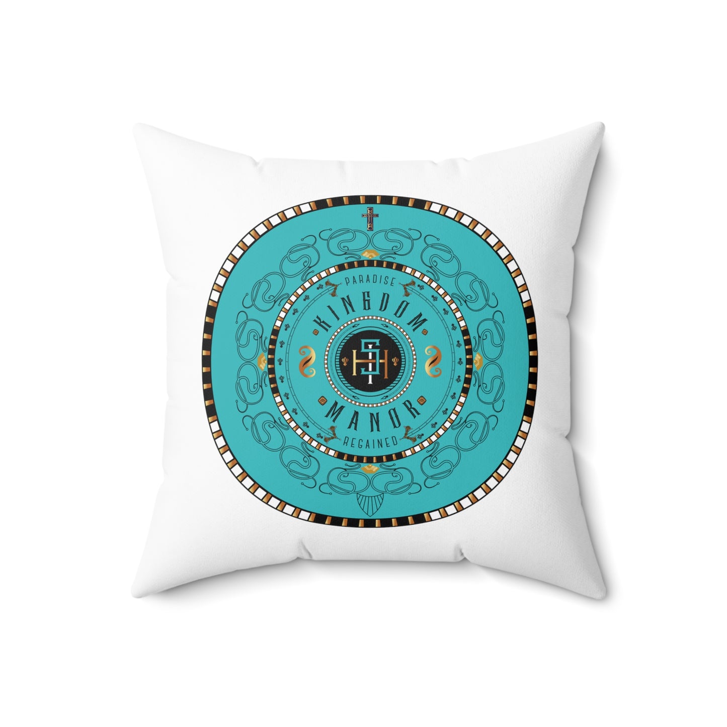 Spun Polyester Square Pillow Kukloso 'Kingdom Manor' aka Heaven - Free Shipping