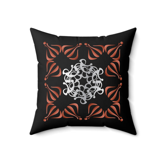 Spun Polyester Square Pillow Kukloso Ancient Geometrica No 28 - Free Shipping