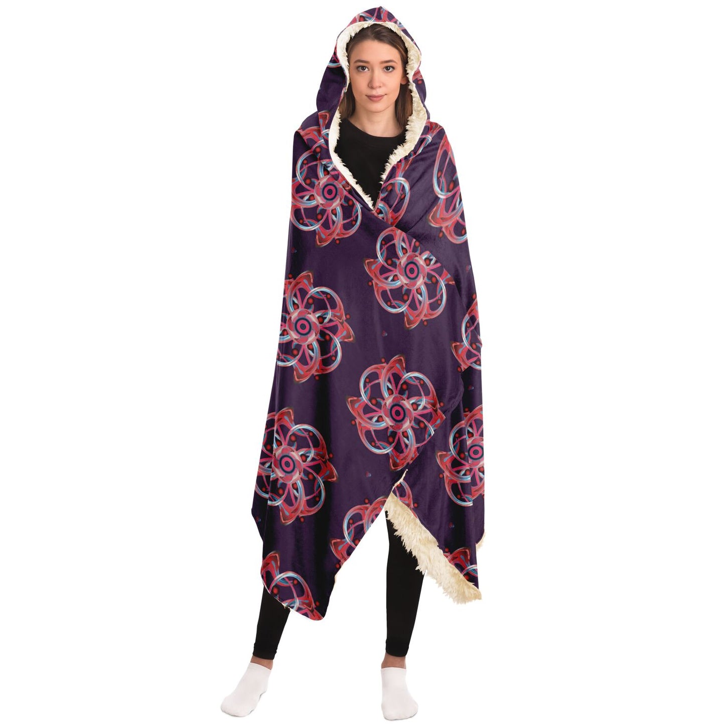 Hooded Blanket - AOP Kukloso Circumplexical No 4072 - Free Shipping