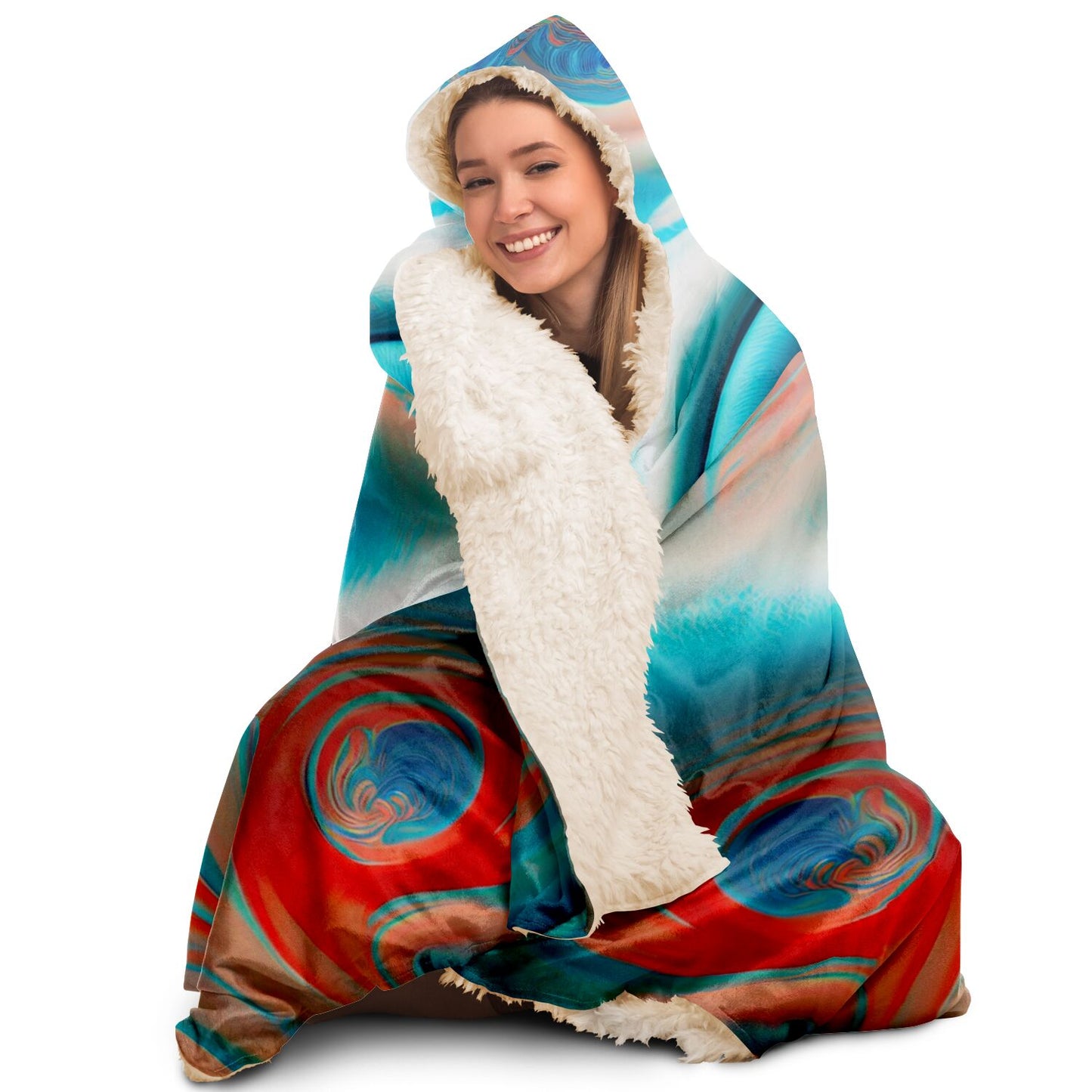 Hooded Blanket - AOP Kukloso Color Flows No 12 - Free Shipping