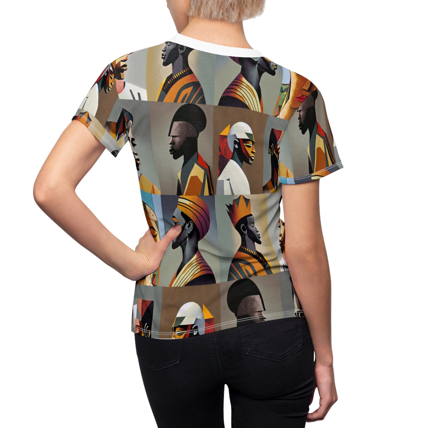 Women's Cut & Sew Tee (AOP) Kukloso Cubist Faces No 25 - Free Shipping