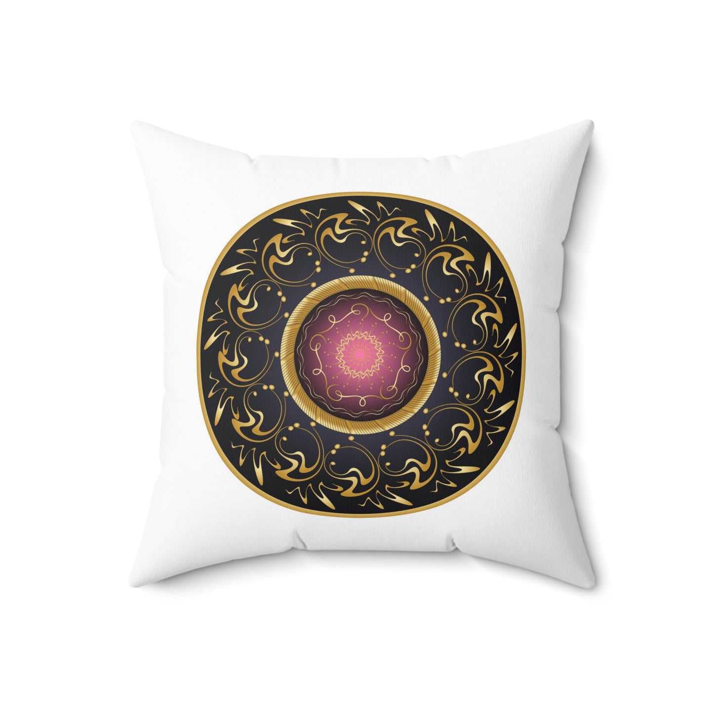 Spun Polyester Square Pillow Kukloso Mandala Circumplexical No 2232 & Mandala Kuklos No 4420 - Free Shipping