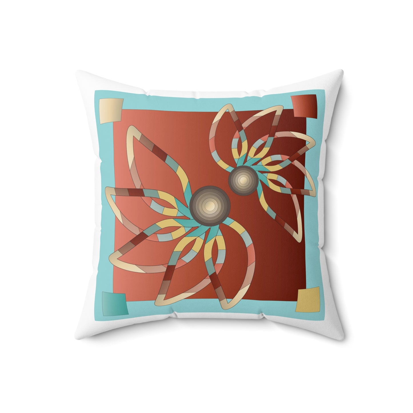 Spun Polyester Square Pillow Kukloso Abstractical No 7 - Free Shipping